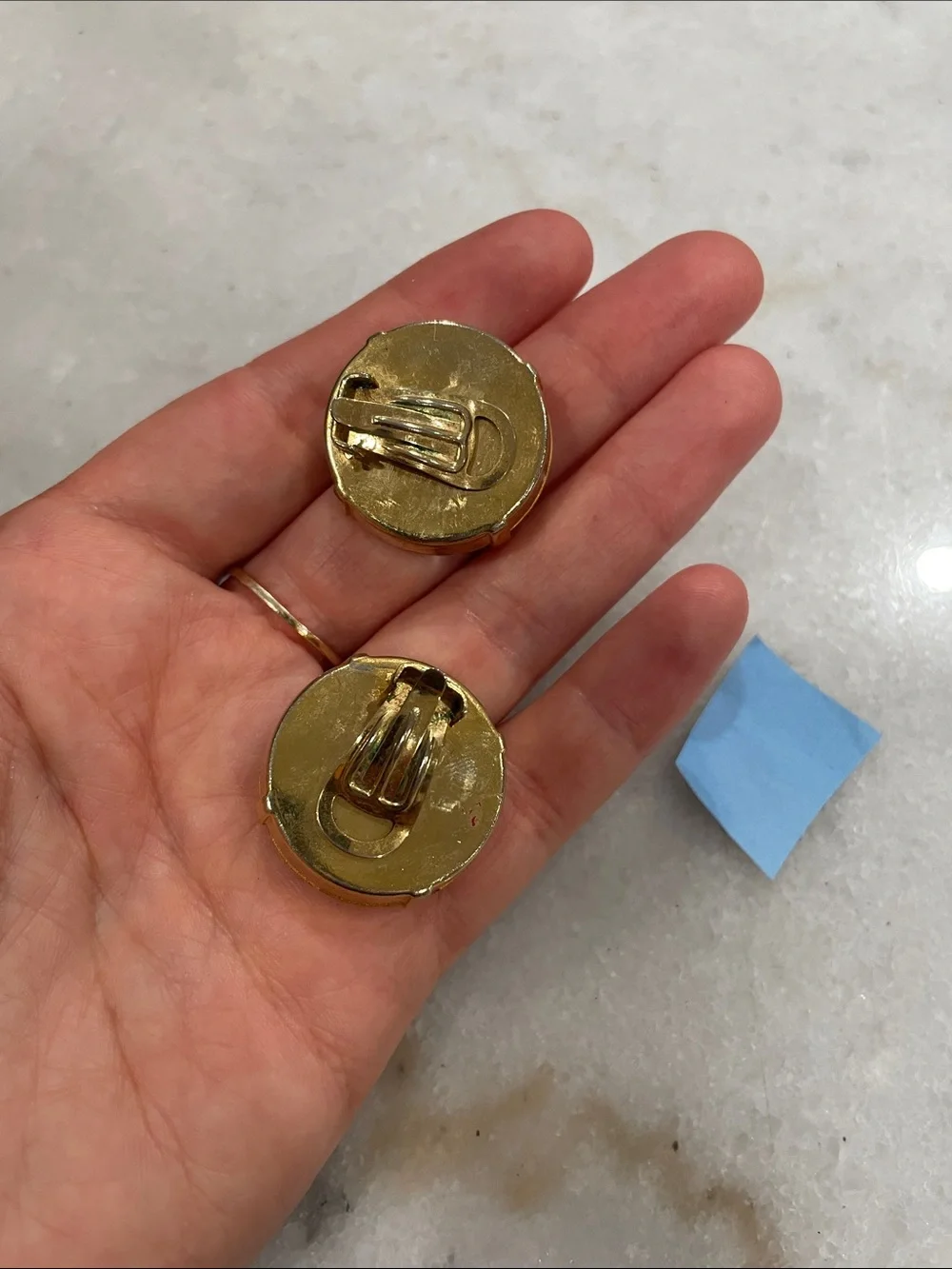 Clear Crystal Round Clip-On Earrings with Gold Prongs